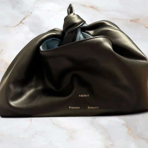 Proenza Schouler x Merit Blue/Black Reversible Leather Top Handle Bag ✨ - Picture 8 of 10